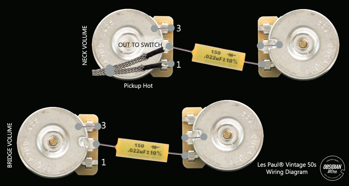 Les Paul Wiring Diagram - Vintage 50s
